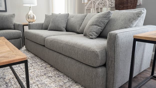 Gray Living Room Furniture recently cleaned with Home Zone Furniture's tips